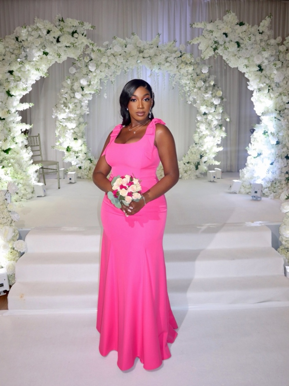 Revelry Vibrant Pink Sleeveless Bridesmaid Gown